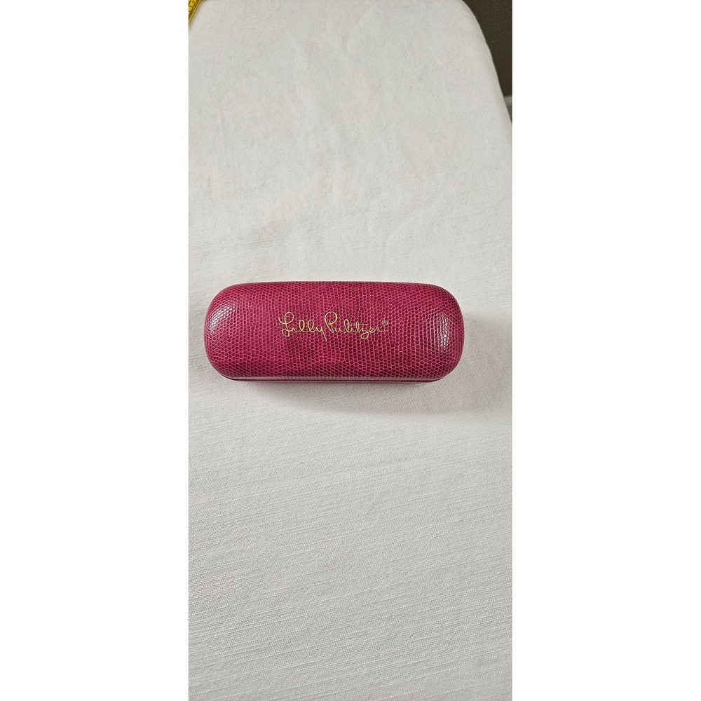 Lilly Pulitzer Hard Clamshell Hot Pink Faux Snakeskin Eyeglass Case